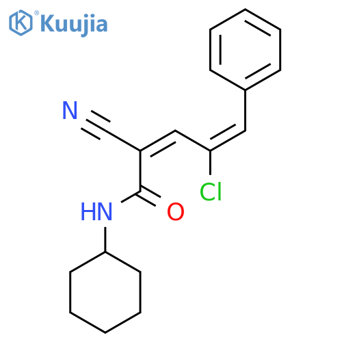 (2Z,4E)-4-chloro-2-cyano-N-cyclohexyl-5-phenylpenta-2,4-dienamide structure