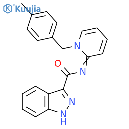 N-{1-[(4-methylphenyl)methyl]-1,2-dihydropyridin-2-ylidene}-1H-indazole-3-carboxamide structure