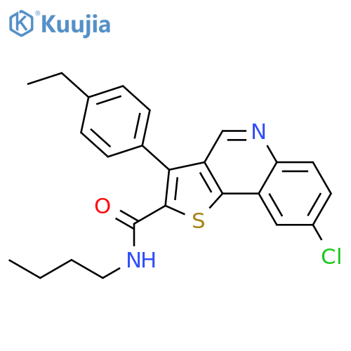 N-butyl-8-chloro-3-(4-ethylphenyl)thieno[3,2-c]quinoline-2-carboxamide structure