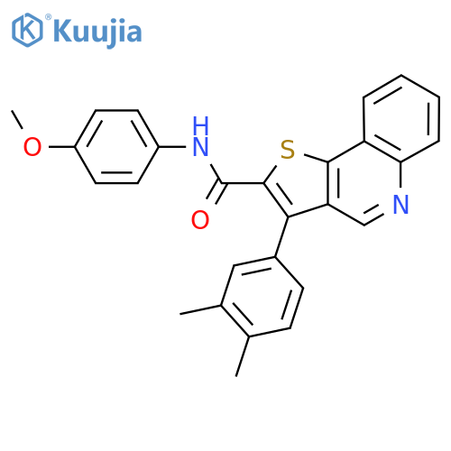 3-(3,4-dimethylphenyl)-N-(4-methoxyphenyl)thieno[3,2-c]quinoline-2-carboxamide structure