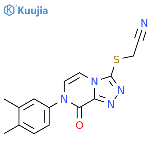 2-{[7-(3,4-dimethylphenyl)-8-oxo-7H,8H-[1,2,4]triazolo[4,3-a]pyrazin-3-yl]sulfanyl}acetonitrile structure