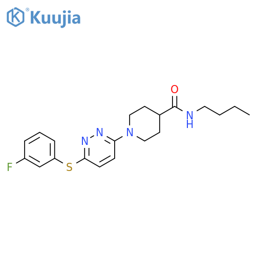 N-butyl-1-{6-[(3-fluorophenyl)sulfanyl]pyridazin-3-yl}piperidine-4-carboxamide structure