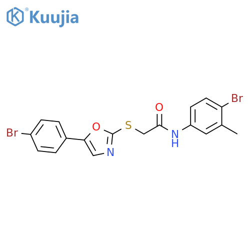 N-(4-bromo-3-methylphenyl)-2-{[5-(4-bromophenyl)-1,3-oxazol-2-yl]sulfanyl}acetamide structure