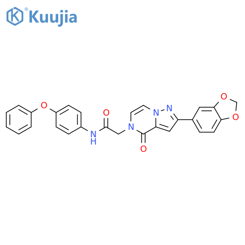 2-[2-(2H-1,3-benzodioxol-5-yl)-4-oxo-4H,5H-pyrazolo[1,5-a]pyrazin-5-yl]-N-(4-phenoxyphenyl)acetamide structure