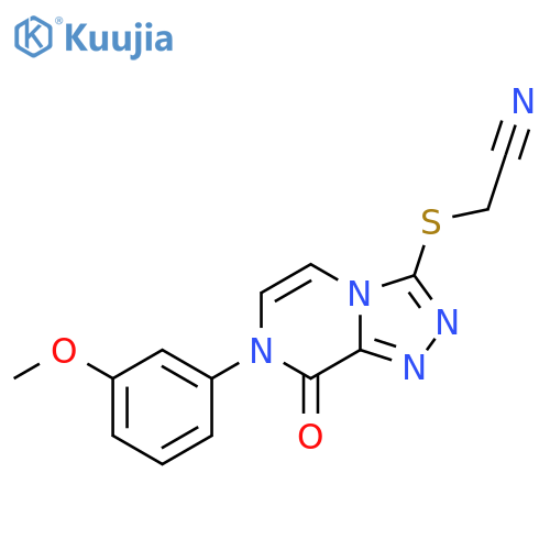 2-{[7-(3-methoxyphenyl)-8-oxo-7H,8H-[1,2,4]triazolo[4,3-a]pyrazin-3-yl]sulfanyl}acetonitrile structure