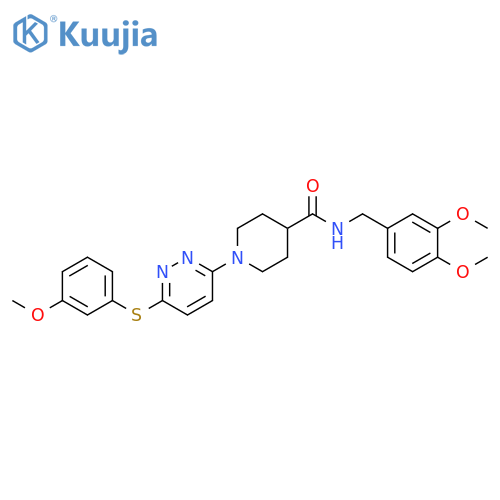 N-[(3,4-dimethoxyphenyl)methyl]-1-{6-[(3-methoxyphenyl)sulfanyl]pyridazin-3-yl}piperidine-4-carboxamide structure