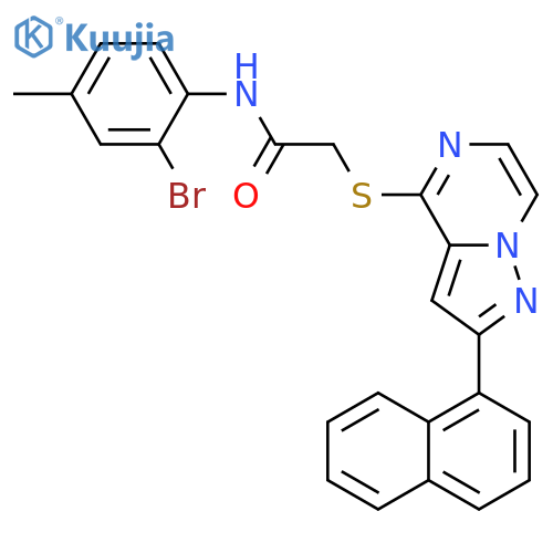 N-(2-bromo-4-methylphenyl)-2-{[2-(naphthalen-1-yl)pyrazolo[1,5-a]pyrazin-4-yl]sulfanyl}acetamide structure