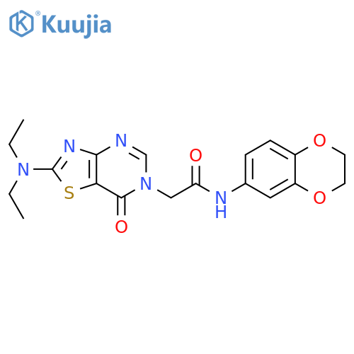 2-[2-(diethylamino)-7-oxo-6H,7H-[1,3]thiazolo[4,5-d]pyrimidin-6-yl]-N-(2,3-dihydro-1,4-benzodioxin-6-yl)acetamide structure