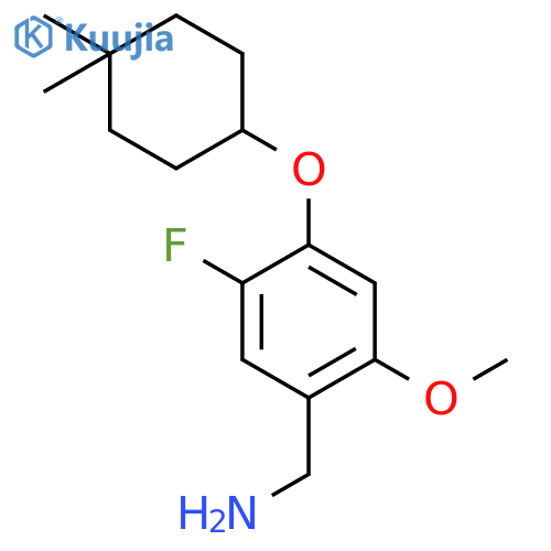 (4-((4,4-Dimethylcyclohexyl)oxy)-5-fluoro-2-methoxyphenyl)methanamine structure