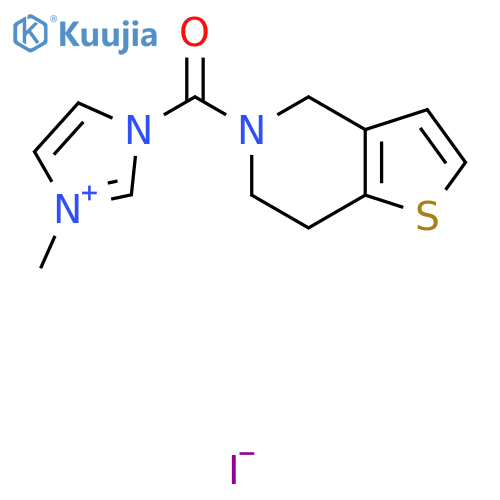 3-methyl-1-{4H,5H,6H,7H-thieno3,2-cpyridine-5-carbonyl}-1H-imidazol-3-ium iodide structure