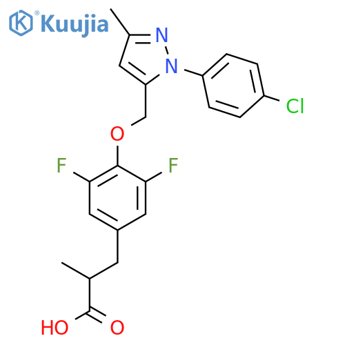 3-(4-((1-(4-Chlorophenyl)-3-methyl-1H-pyrazol-5-yl)methoxy)-3,5-difluorophenyl)-2-methylpropanoic acid structure