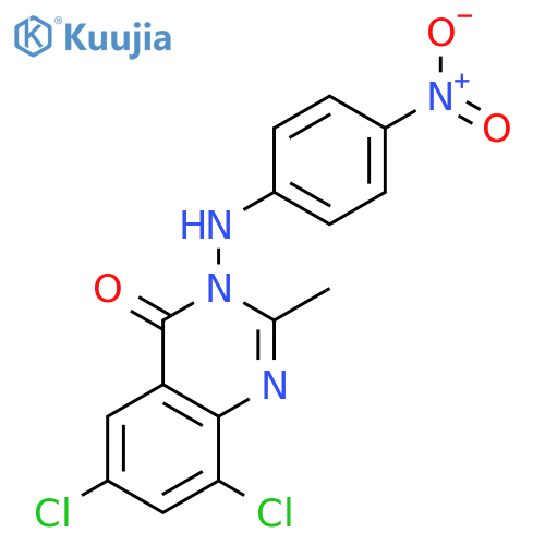 4(3H)-Quinazolinone, 6,8-dichloro-2-methyl-3-[(4-nitrophenyl)amino]- structure