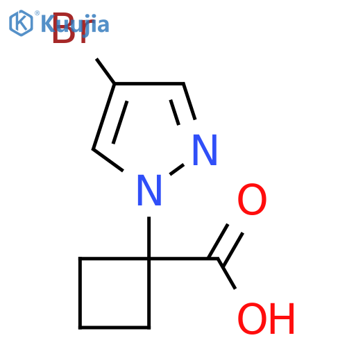 1-(4-bromo-1H-pyrazol-1-yl)cyclobutane-1-carboxylic acid structure