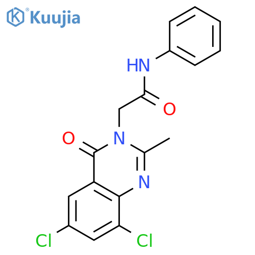 3(4H)-Quinazolineacetamide, 6,8-dichloro-2-methyl-4-oxo-N-phenyl- structure