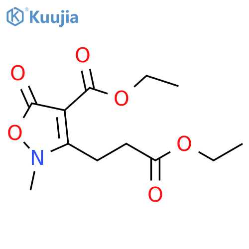 3-Isoxazolepropanoic acid, 4-(ethoxycarbonyl)-2,5-dihydro-2-methyl-5-oxo-, ethyl ester structure
