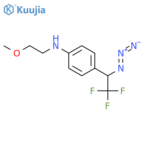 Benzenamine, 4-(1-azido-2,2,2-trifluoroethyl)-N-(2-methoxyethyl)- structure