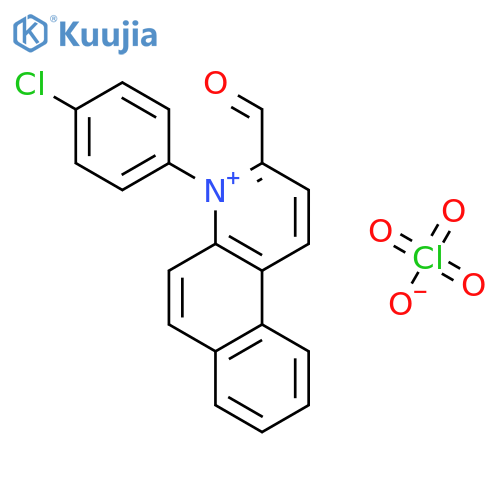 Benzo[f]quinolinium, 4-(4-chlorophenyl)-3-formyl-, perchlorate structure