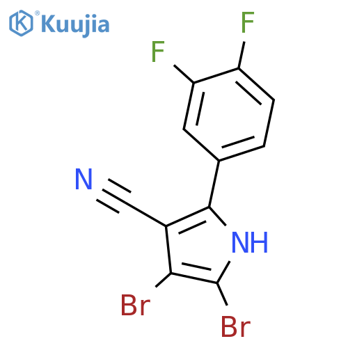 1H-Pyrrole-3-carbonitrile, 4,5-dibromo-2-(3,4-difluorophenyl)- structure