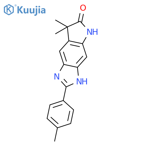 PYRROLO[2,3-F]BENZIMIDAZOL-6(1H)-ONE, 5,7-DIHYDRO-7,7-DIMETHYL-2-(4-METHYLPHENYL)- structure