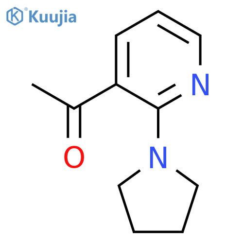 1-2-(pyrrolidin-1-yl)pyridin-3-ylethan-1-one structure
