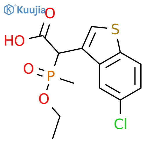 2-(5-Chlorobenzobthiophen-3-yl)-2-(ethoxy(methyl)phosphoryl)acetic acid structure