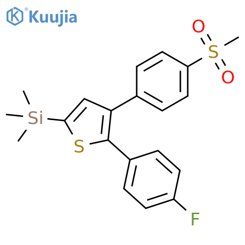 Thiophene, 2-(4-fluorophenyl)-3-[4-(methylsulfonyl)phenyl]-5-(trimethylsilyl)- structure