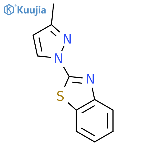 Benzothiazole,2-(3-methyl-1H-pyrazol-1-yl)- structure