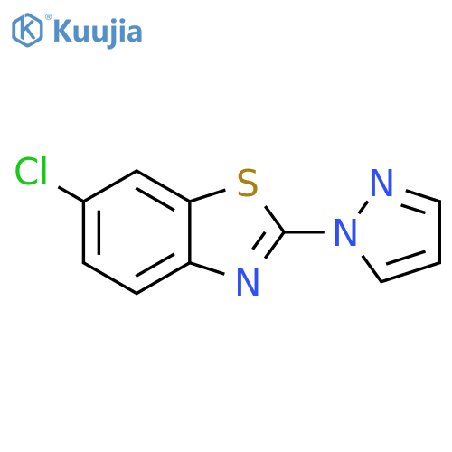 Benzothiazole, 6-chloro-2-(1H-pyrazol-1-yl)- structure