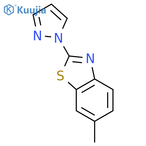 Benzothiazole,6-methyl-2-(1H-pyrazol-1-yl)- structure