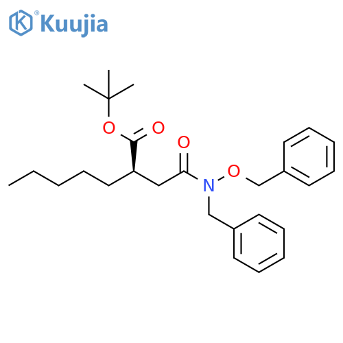 Heptanoic acid, 2-[2-oxo-2-[(phenylmethoxy)(phenylmethyl)amino]ethyl]-, 1,1-dimethylethyl ester, (2R)- structure
