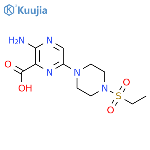 3-Amino-6-(4-(ethylsulfonyl)piperazin-1-yl)pyrazine-2-carboxylic acid structure