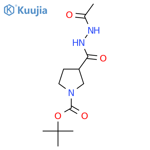 1,3-Pyrrolidinedicarboxylic acid, 1-(1,1-dimethylethyl) ester, 3-(2-acetylhydrazide) structure