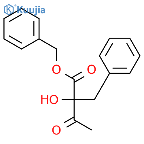 Benzenepropanoic acid, α-acetyl-α-hydroxy-, phenylmethyl ester, (αS)- structure