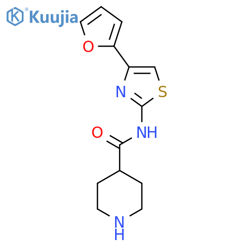 N-4-(furan-2-yl)-1,3-thiazol-2-ylpiperidine-4-carboxamide structure