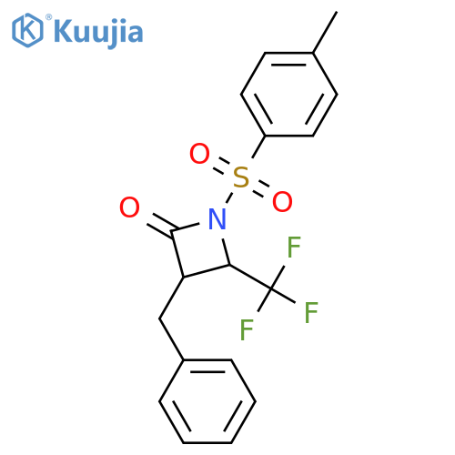 3-benzyl-1-[(4-methylphenyl)sulfonyl]-4-(trifluoromethyl)-2-azeti Dinone structure