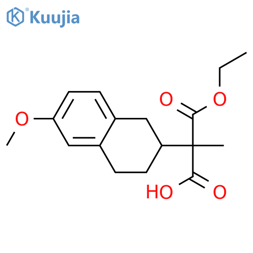 3-Ethoxy-2-(6-methoxy-1,2,3,4-tetrahydronaphthalen-2-yl)-2-methyl-3-oxopropanoic acid structure