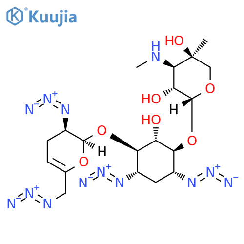 1,3-Diazido-4-O-(2S,3R)-3-azido-6-(azidomethyl)-3,4-dihydro-2H-pyran-2-yl-1,2,3-trideoxy-6-O-3-deoxy-4-C-methyl-3-(methylamino)-β-L-arabinopyranosyl-D-myo-inositol structure