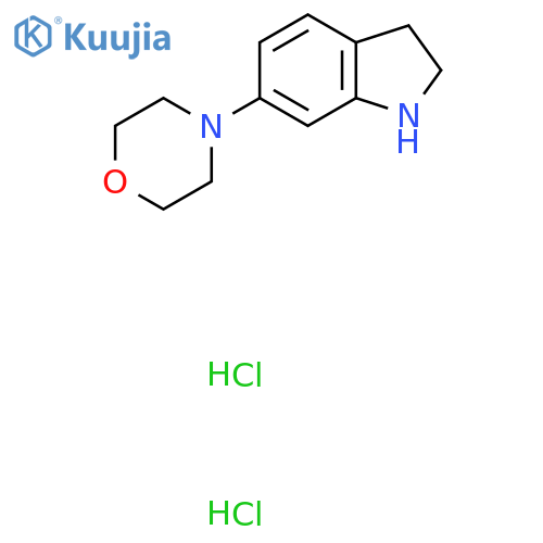 6-(morpholin-4-yl)-2,3-dihydro-1H-indole dihydrochloride structure