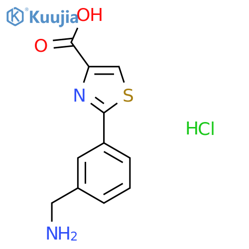2-[3-(Aminomethyl)phenyl]-1,3-thiazole-4-carboxylic acid hydrochloride structure