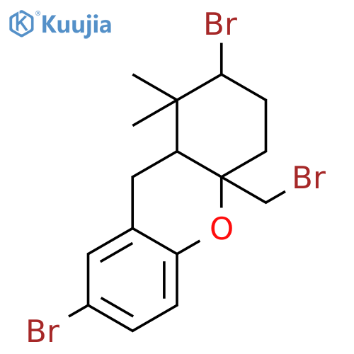 (2S,4aS,9aS)-2,7-dibromo-4a-bromomethyl-1,1-dimethyl-2,3,4,4a,9,9a-hexahydro-1H-xanthene structure