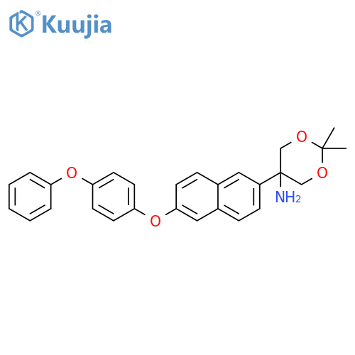 2,2-dimethyl-5-(6-(4-phenoxyphenoxy)naphthalen-2-yl)-1,3-dioxan-5-amine structure