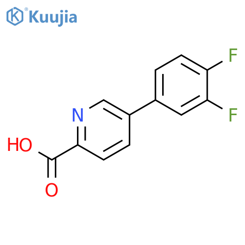 5-(3,4-difluorophenyl)pyridine-2-carboxylic acid structure