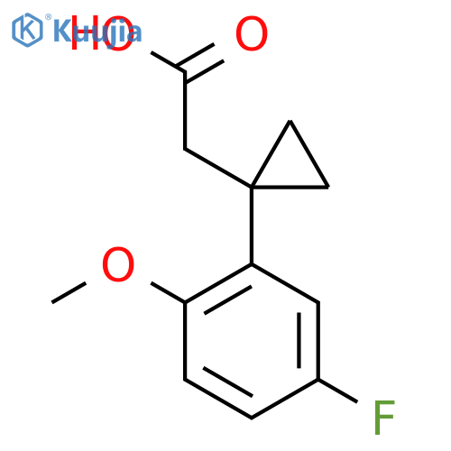 2-1-(5-fluoro-2-methoxyphenyl)cyclopropylacetic acid structure