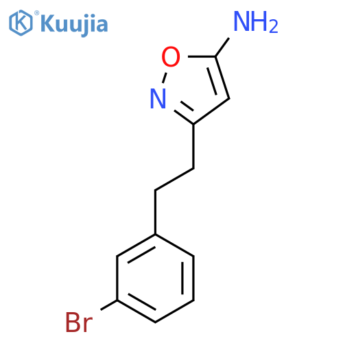3-2-(3-bromophenyl)ethyl-1,2-oxazol-5-amine structure