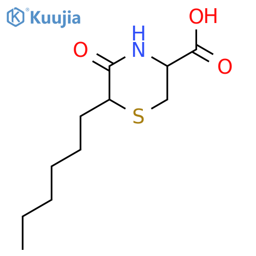 3-Thiomorpholinecarboxylic acid, 6-hexyl-5-oxo- structure