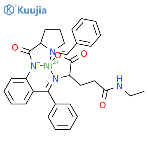 (SP-4-4)-[N-Ethyl-N2-[phenyl[2-[[[(1R,2S)-1-(phenylmethyl)-2-pyrrolidinyl-κN]carbonyl]amino-κN]phenyl]methylene]-L-glutaminato(2-)-κN2,κO1]nickel structure