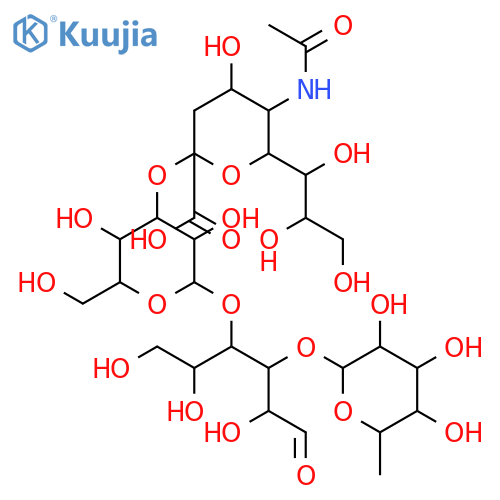 D-Glucose, O-(N-acetyl-a-neuraminosyl)-(2&reg;3)-O-b-D-galactopyranosyl-(1&reg;4)-O-[6-deoxy-a-L-galactopyranosyl-(1&reg;3)]- structure