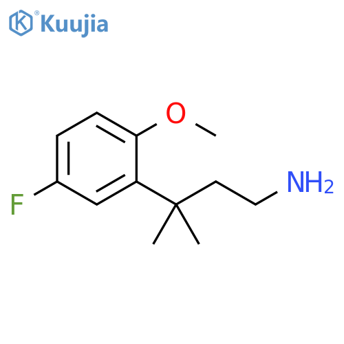 3-(5-fluoro-2-methoxyphenyl)-3-methylbutan-1-amine structure
