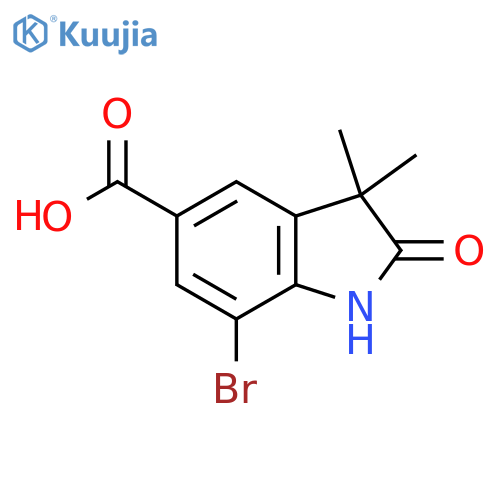 7-Bromo-3,3-dimethyl-2-oxoindoline-5-carboxylic acid structure