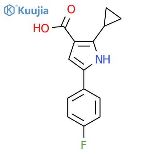 2-cyclopropyl-5-(4-fluorophenyl)-1H-pyrrole-3-carboxylic acid structure